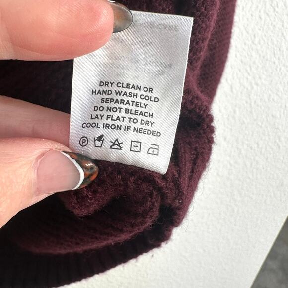 The Reset R Label Funnel Neck Wool Cashmere Sweater Baked Cherry M Minimalist - Picture 5 of 6